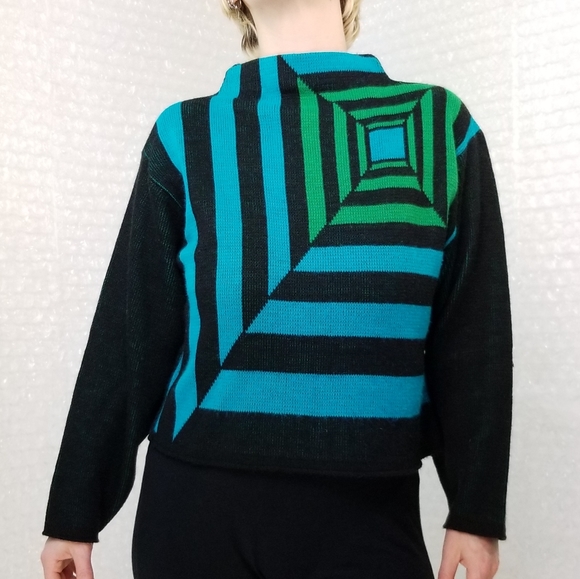 Vintage 80s Santa Cruz geometric pullover sweater - Picture 7 of 7